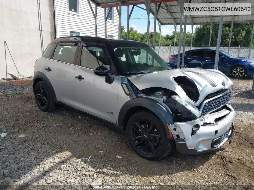 2012 Mini Cooper S Countryman VIN: WMWZC5C51CWL60640 Lot: 40405789