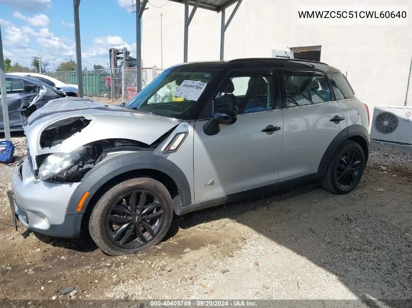 2012 Mini Cooper S Countryman VIN: WMWZC5C51CWL60640 Lot: 40405789