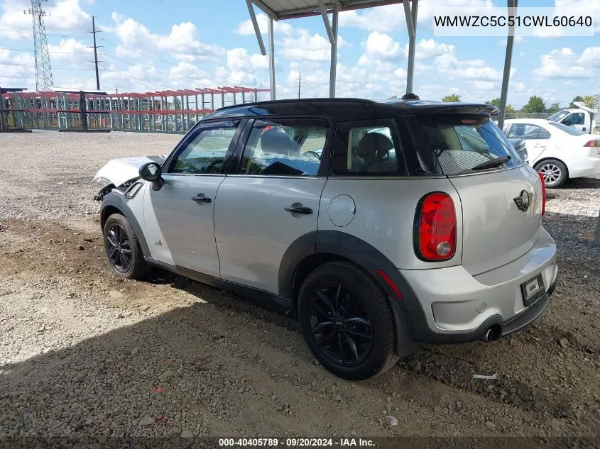 2012 Mini Cooper S Countryman VIN: WMWZC5C51CWL60640 Lot: 40405789