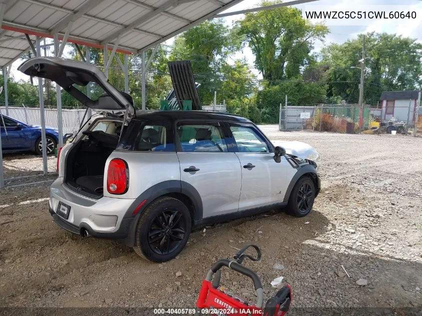 2012 Mini Cooper S Countryman VIN: WMWZC5C51CWL60640 Lot: 40405789