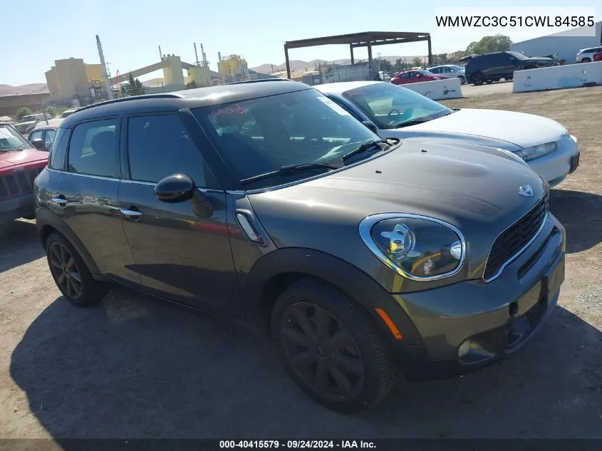 2012 Mini Cooper Countryman S VIN: WMWZC3C51CWL84585 Lot: 40415579