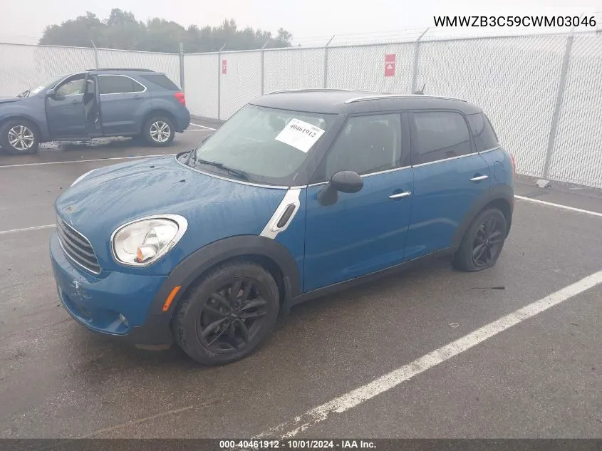 2012 Mini Cooper Countryman VIN: WMWZB3C59CWM03046 Lot: 40461912