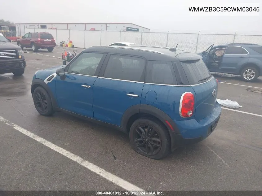 2012 Mini Cooper Countryman VIN: WMWZB3C59CWM03046 Lot: 40461912