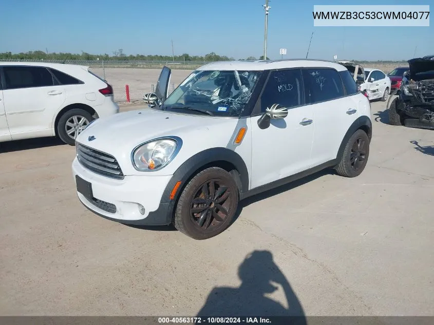 2012 Mini Cooper Countryman VIN: WMWZB3C53CWM04077 Lot: 40563172