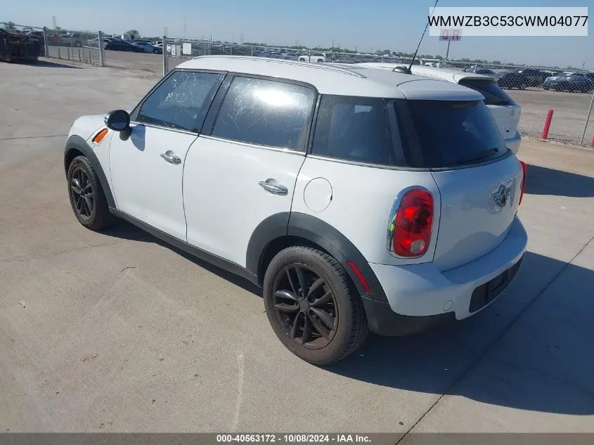 2012 Mini Cooper Countryman VIN: WMWZB3C53CWM04077 Lot: 40563172