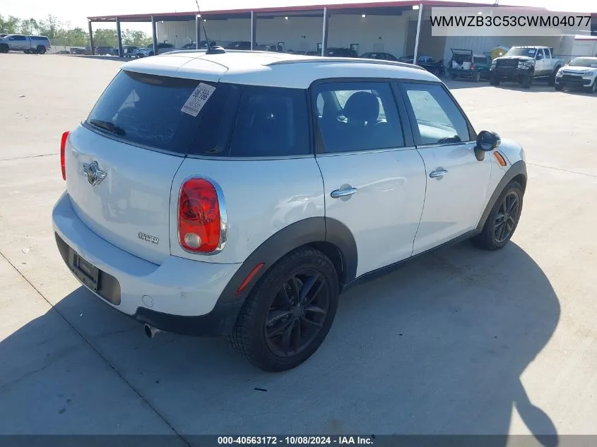 2012 Mini Cooper Countryman VIN: WMWZB3C53CWM04077 Lot: 40563172