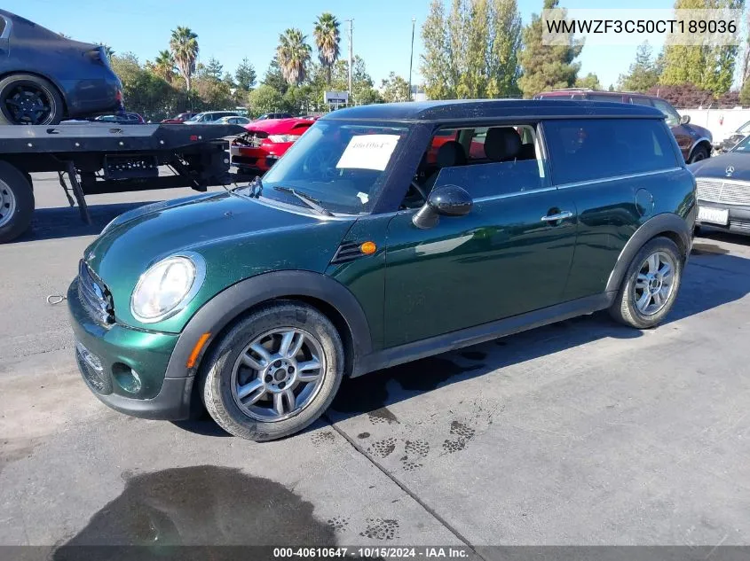 2012 Mini Cooper Clubman VIN: WMWZF3C50CT189036 Lot: 40610647