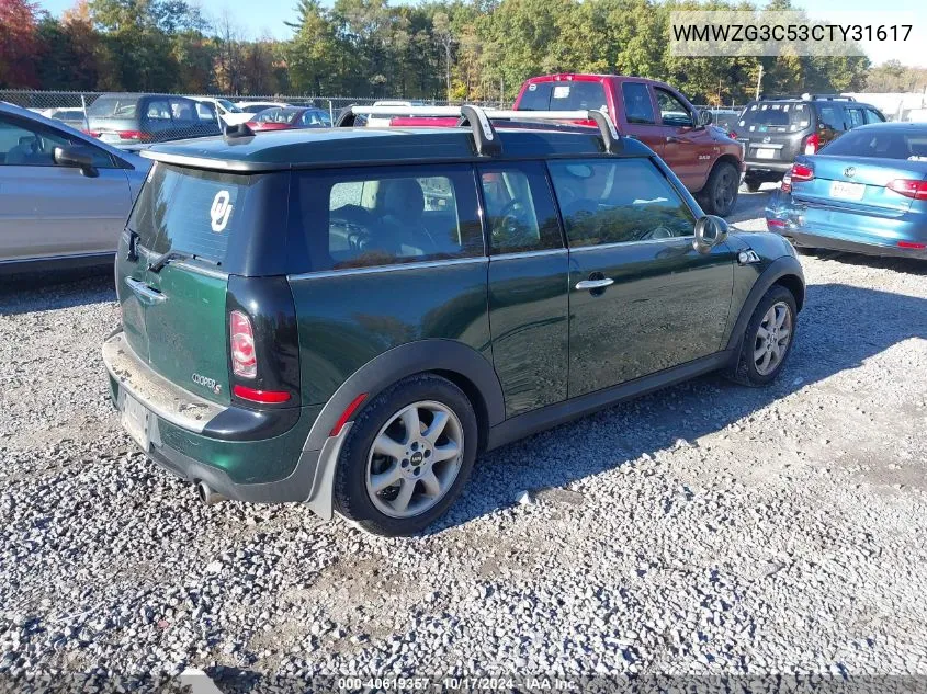 2012 Mini Cooper S Clubman VIN: WMWZG3C53CTY31617 Lot: 40619357