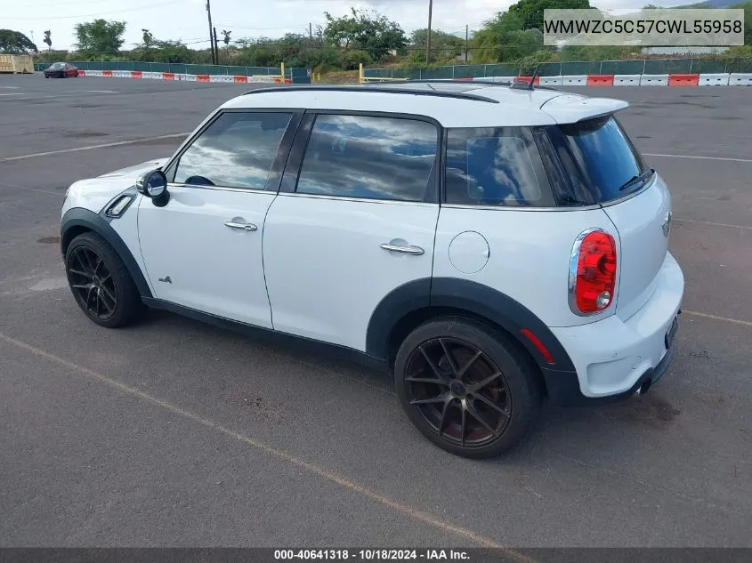 2012 Mini Cooper S Countryman VIN: WMWZC5C57CWL55958 Lot: 40641318