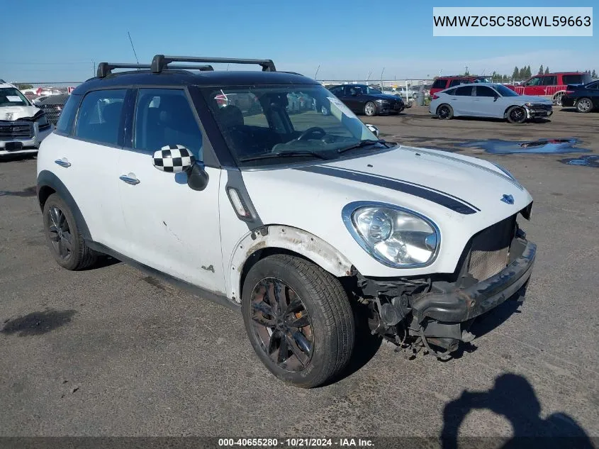 2012 Mini Cooper S Countryman VIN: WMWZC5C58CWL59663 Lot: 40655280