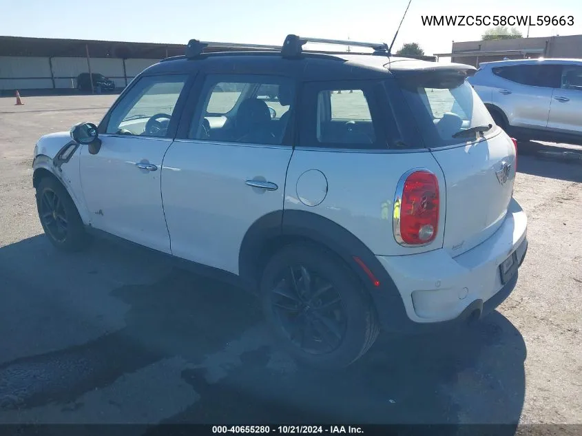 2012 Mini Cooper S Countryman VIN: WMWZC5C58CWL59663 Lot: 40655280