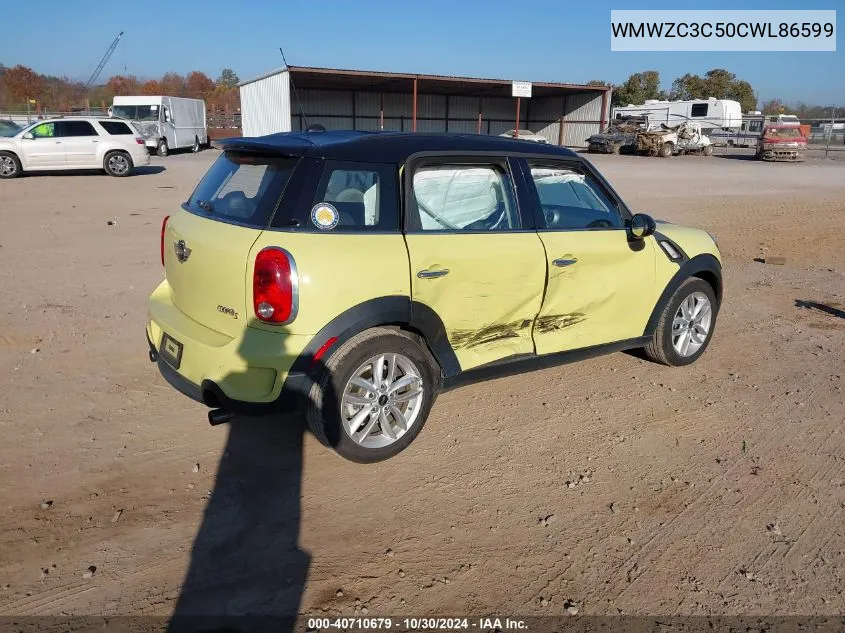 2012 Mini Cooper S Countryman VIN: WMWZC3C50CWL86599 Lot: 40710679