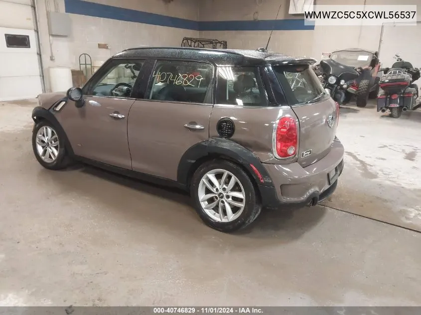 2012 Mini Cooper S Countryman VIN: WMWZC5C5XCWL56537 Lot: 40746829