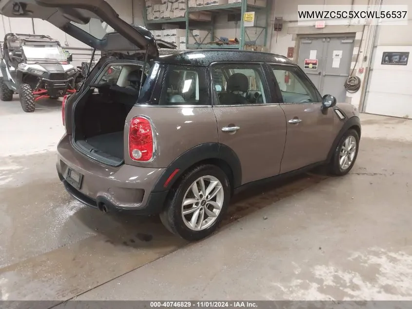 2012 Mini Cooper S Countryman VIN: WMWZC5C5XCWL56537 Lot: 40746829