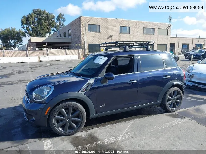 2012 Mini Cooper S Countryman VIN: WMWZC5C50CWL58054 Lot: 40809296