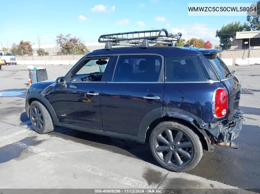 2012 Mini Cooper S Countryman VIN: WMWZC5C50CWL58054 Lot: 40809296