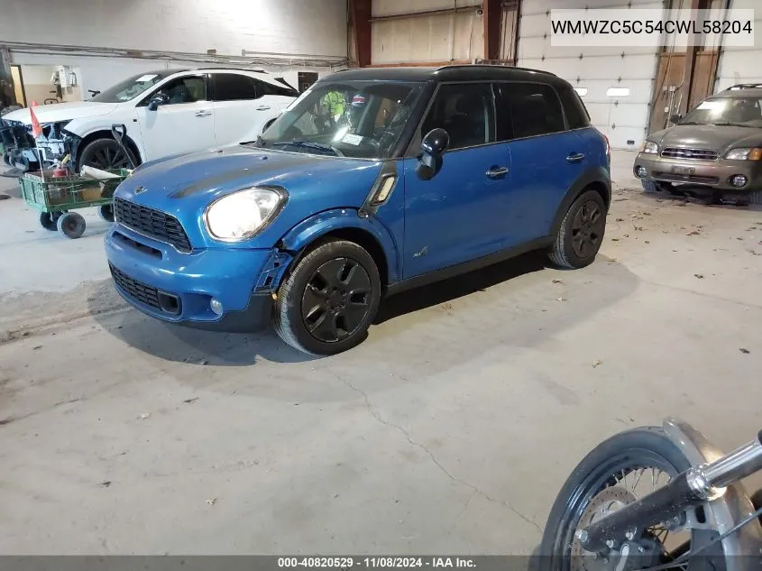 2012 Mini Cooper S Countryman VIN: WMWZC5C54CWL58204 Lot: 40820529