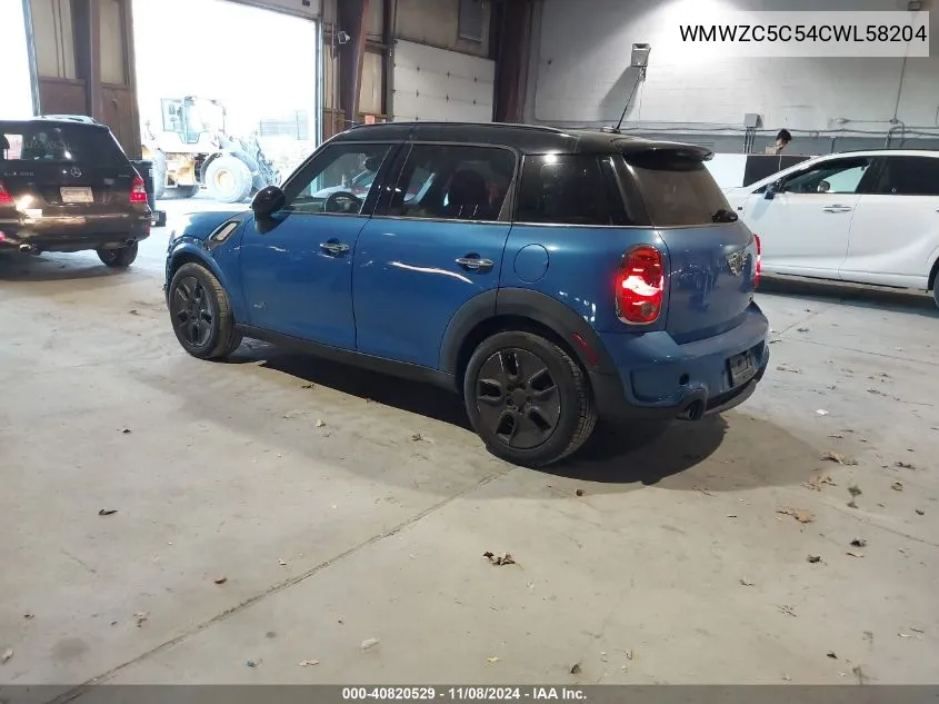 2012 Mini Cooper S Countryman VIN: WMWZC5C54CWL58204 Lot: 40820529