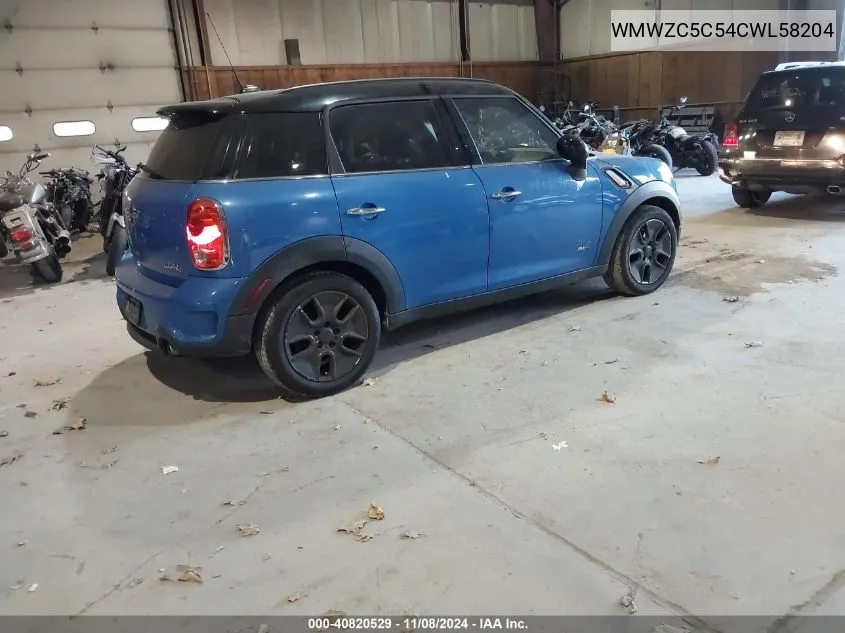 2012 Mini Cooper S Countryman VIN: WMWZC5C54CWL58204 Lot: 40820529