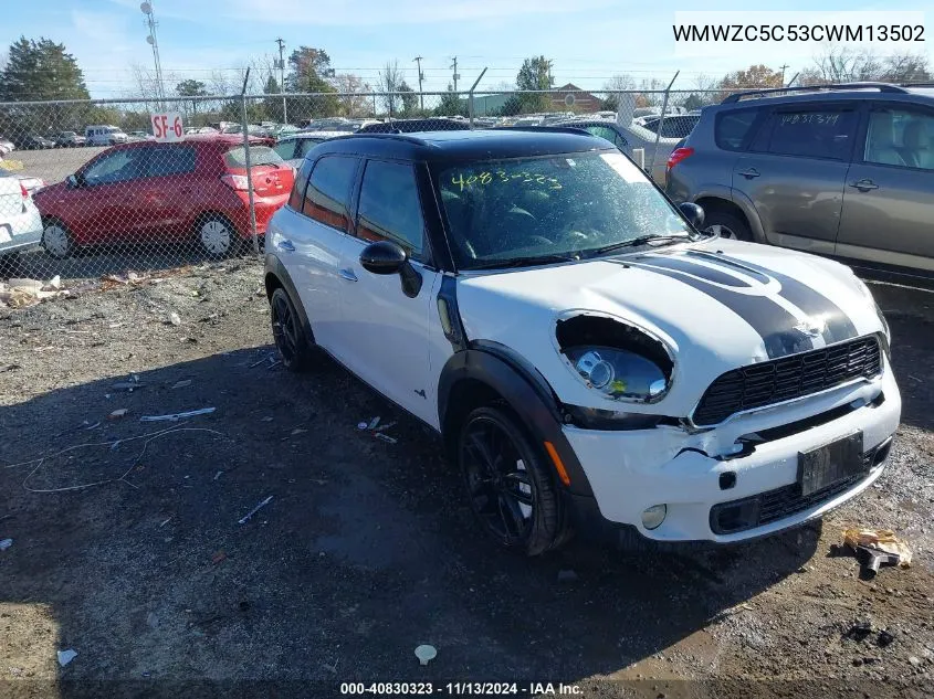 2012 Mini Cooper S Countryman VIN: WMWZC5C53CWM13502 Lot: 40830323