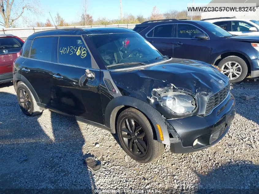 2012 Mini Cooper S Countryman VIN: WMWZC3C57CWL83246 Lot: 40834618