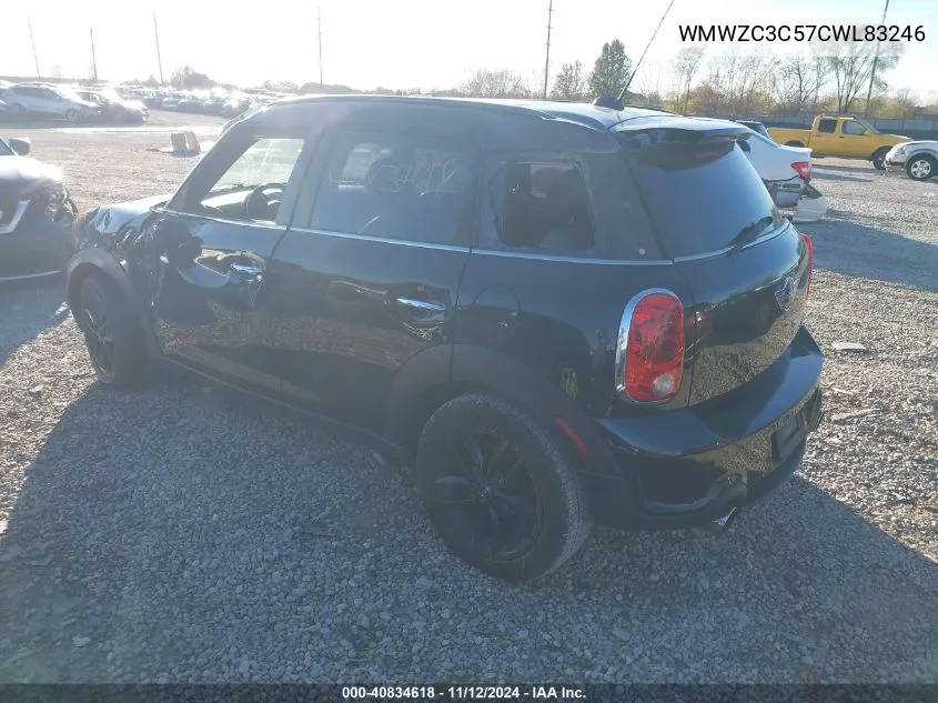 2012 Mini Cooper S Countryman VIN: WMWZC3C57CWL83246 Lot: 40834618