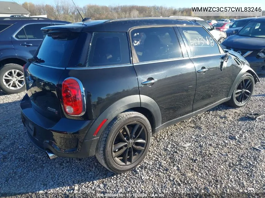 2012 Mini Cooper S Countryman VIN: WMWZC3C57CWL83246 Lot: 40834618