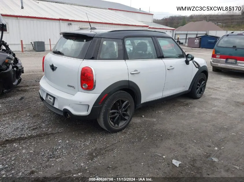 2012 Mini Cooper S Countryman VIN: WMWZC3C5XCWL85170 Lot: 40838758