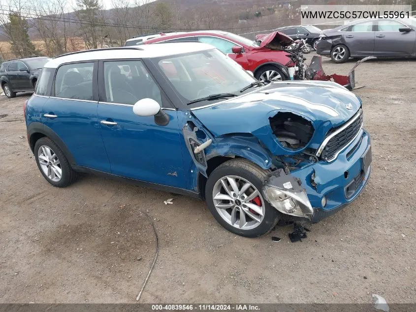 2012 Mini Cooper S Countryman VIN: WMWZC5C57CWL55961 Lot: 40839546