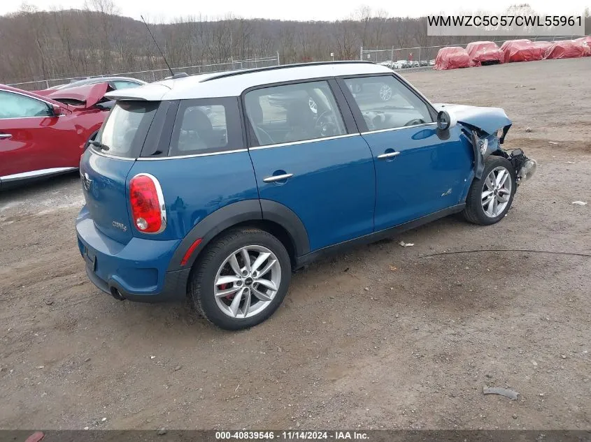 2012 Mini Cooper S Countryman VIN: WMWZC5C57CWL55961 Lot: 40839546