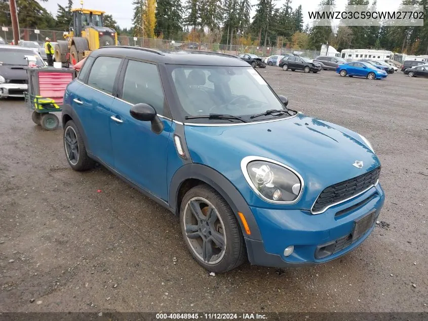 2012 Mini Cooper S Countryman VIN: WMWZC3C59CWM27702 Lot: 40848945