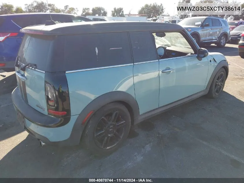 2012 Mini Cooper S Clubman VIN: WMWZG3C5XCTY38614 Lot: 40870744