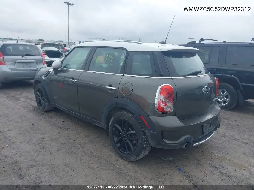 2013 Mini Cooper S Countryman VIN: WMWZC5C52DWP32312 Lot: 12077119