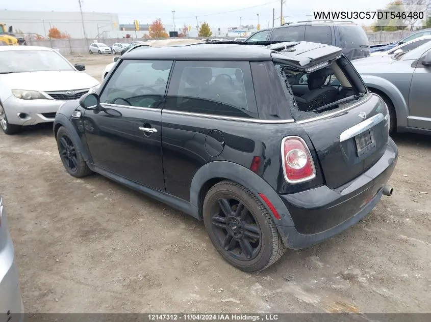 2013 Mini Cooper Hardtop VIN: WMWSU3C57DT546480 Lot: 12147312