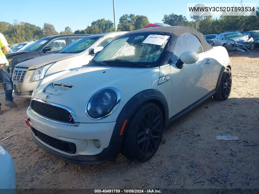 WMWSY3C52DT593534 2013 Mini Roadster Cooper S