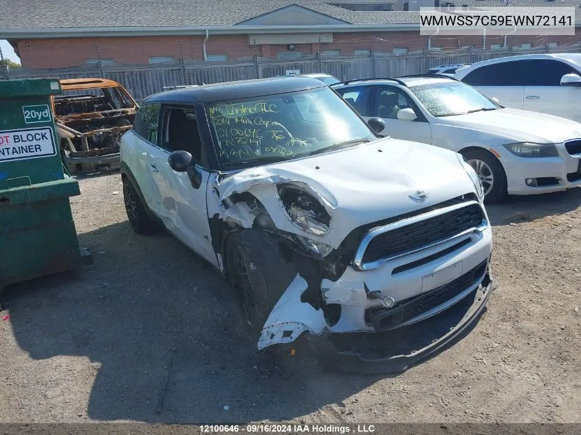 2014 Mini Cooper Paceman VIN: WMWSS7C59EWN72141 Lot: 12100646