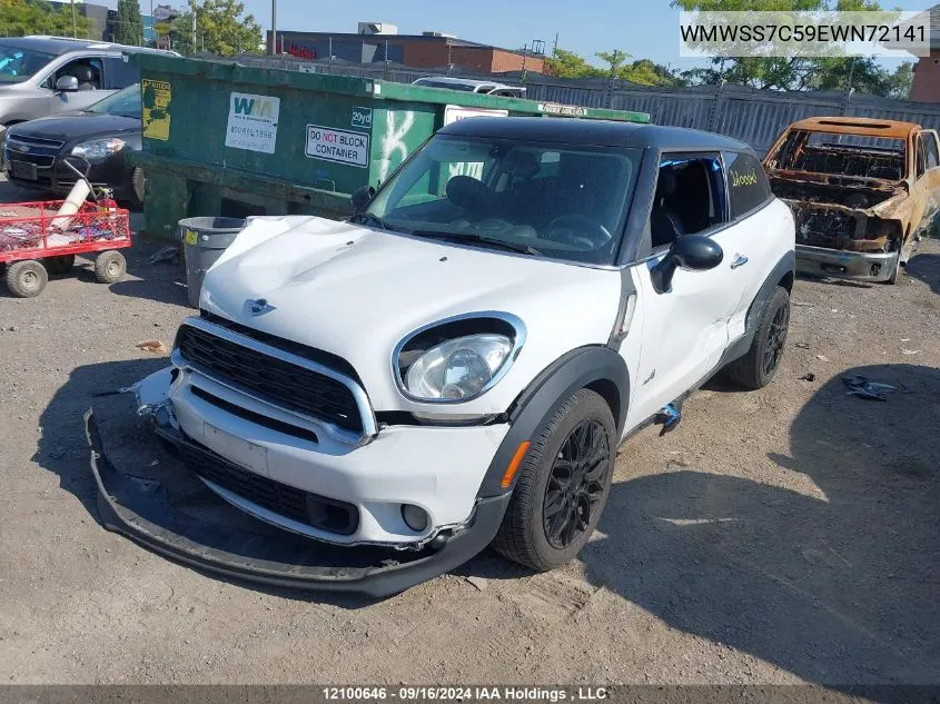 2014 Mini Cooper Paceman VIN: WMWSS7C59EWN72141 Lot: 12100646