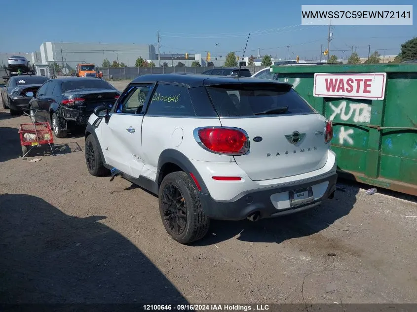 2014 Mini Cooper Paceman VIN: WMWSS7C59EWN72141 Lot: 12100646