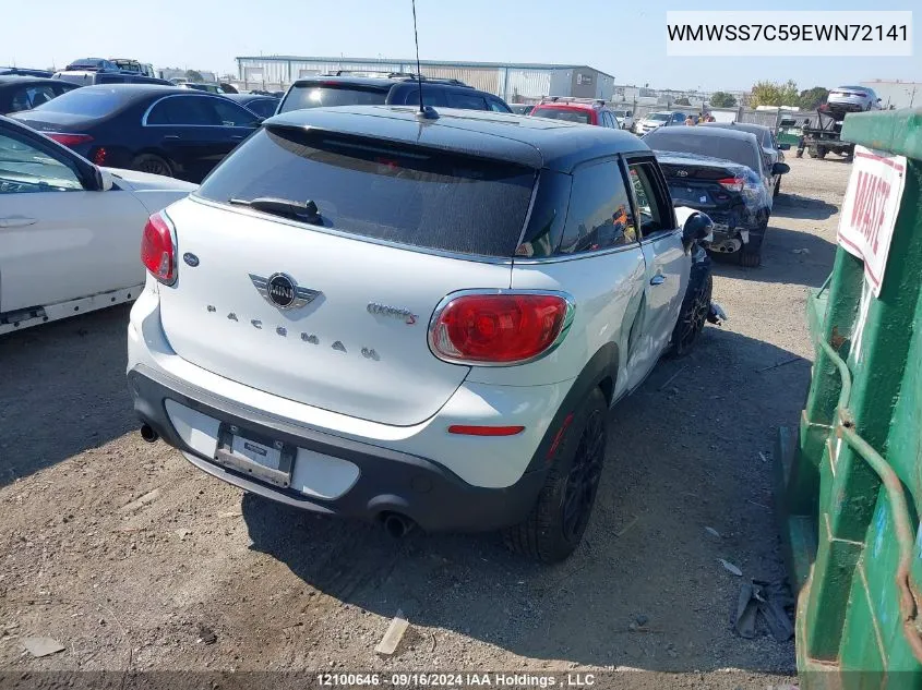 2014 Mini Cooper Paceman VIN: WMWSS7C59EWN72141 Lot: 12100646