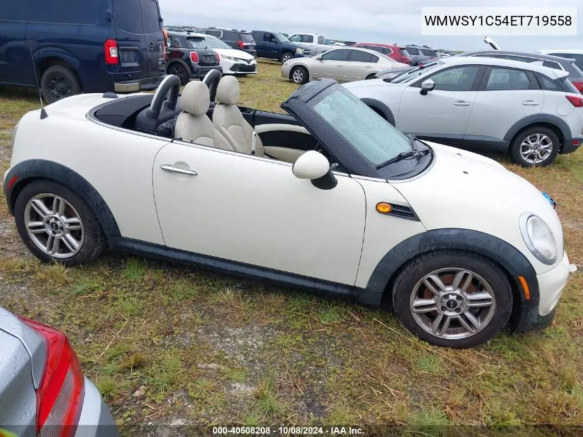 2014 Mini Roadster Cooper VIN: WMWSY1C54ET719558 Lot: 40508208