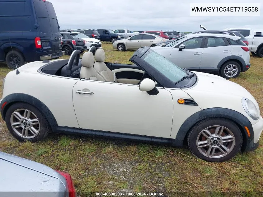 2014 Mini Roadster Cooper VIN: WMWSY1C54ET719558 Lot: 40508208