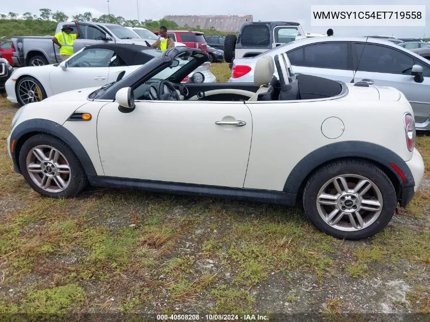 2014 Mini Roadster Cooper VIN: WMWSY1C54ET719558 Lot: 40508208