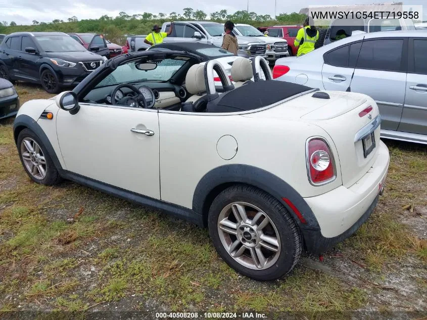 2014 Mini Roadster Cooper VIN: WMWSY1C54ET719558 Lot: 40508208