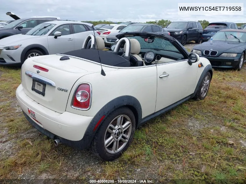 2014 Mini Roadster Cooper VIN: WMWSY1C54ET719558 Lot: 40508208