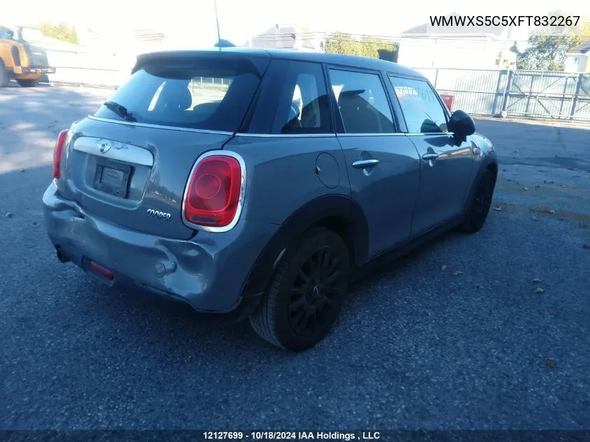 2015 Mini Cooper Hardtop 5 Door VIN: WMWXS5C5XFT832267 Lot: 12127699