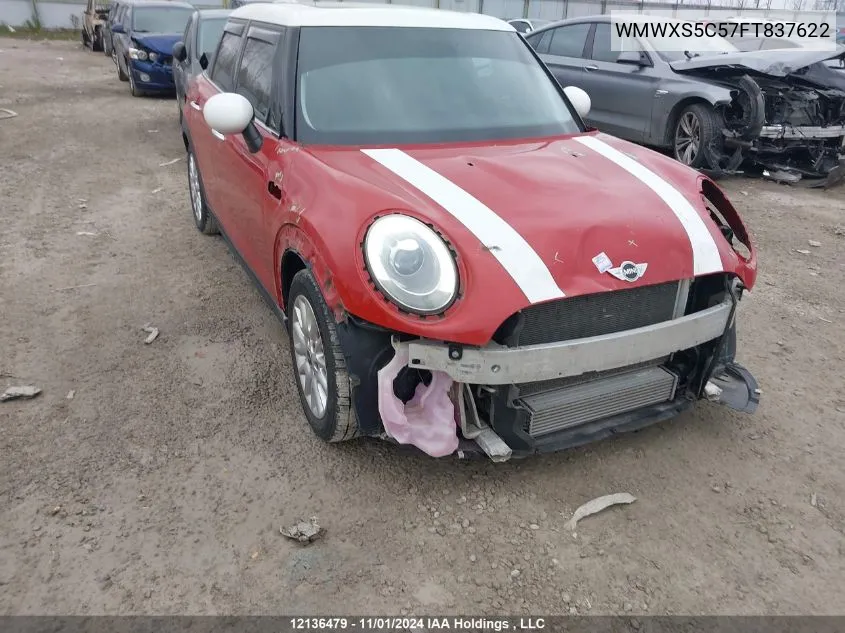 2015 Mini Cooper Hardtop 5 Door VIN: WMWXS5C57FT837622 Lot: 12136479