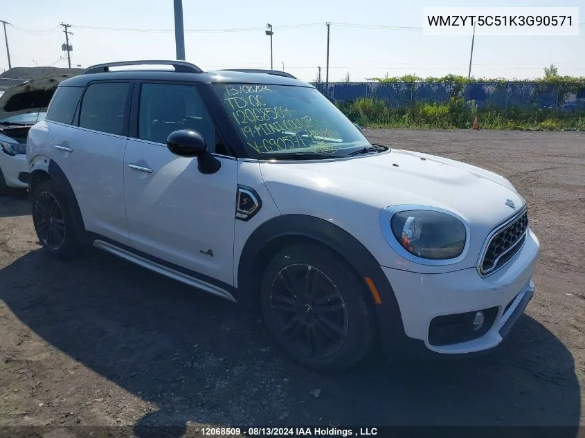 2019 Mini Country Man VIN: WMZYT5C51K3G90571 Lot: 12068509