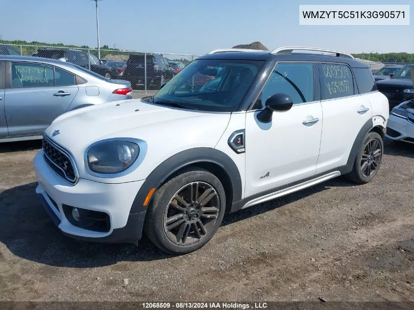 2019 Mini Country Man VIN: WMZYT5C51K3G90571 Lot: 12068509