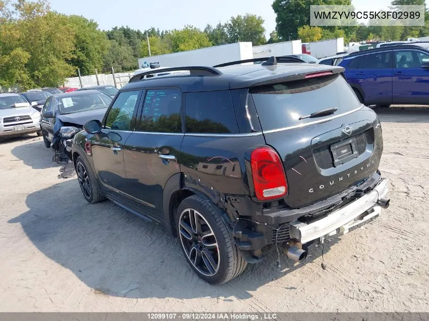 2019 Mini Country Man VIN: WMZYV9C55K3F02989 Lot: 12099107