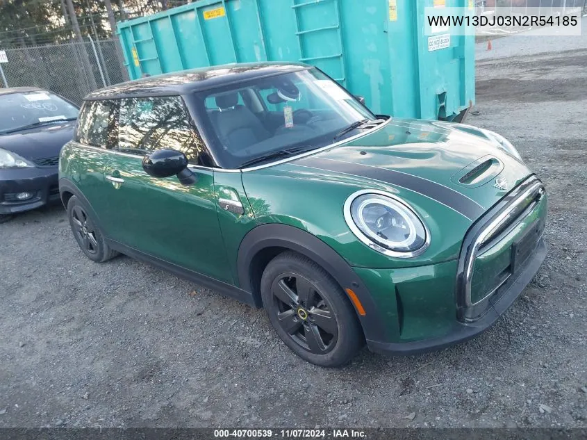 2022 Mini Se Hardtop Cooper VIN: WMW13DJ03N2R54185 Lot: 40700539